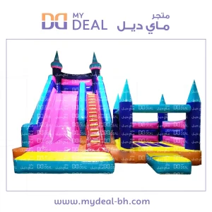 زحليقة هوائية مع نطيطة جانبية مع درجين 6*7*6 متر