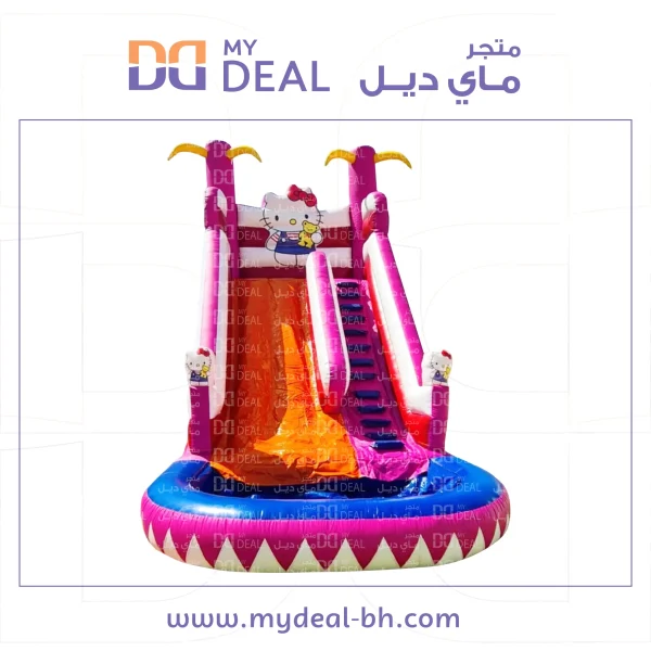 زحليقه مائية كيتي مع سلم وحوض طول 7 متر عرض 4 متر ارتفاع 7 متر