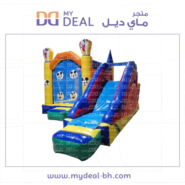 ⁦نطيطة ميكي ماوس مع درج وزحليقة مع درج جانبية ٥ متر في ٥ متر مع سلم وبوابة وشبك حماية⁩ - الصورة ⁦7⁩