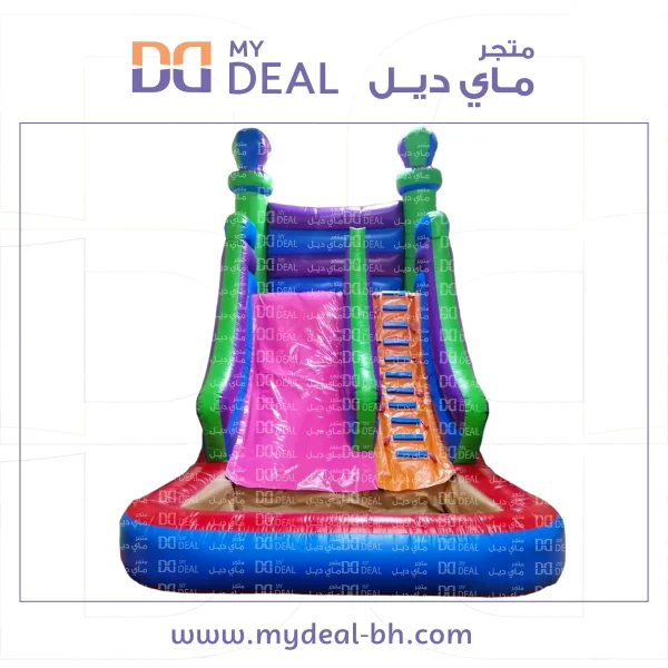 زحليقة مع حوض مسبح وسلم ومساكات يد طول ٦ متر عرض ٤ متر ارتفاع ٦ متر
