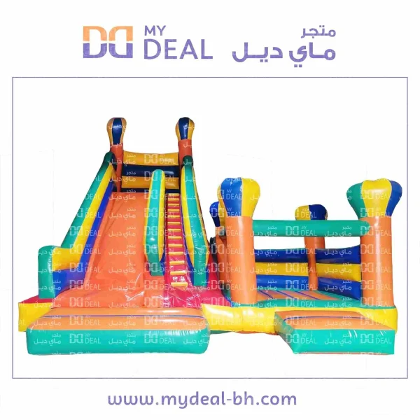 زحليقة مع درج ونطيطة جانبية مع درج الطول ٧ متر العرض ٧ متر الارتفاع ٧ متر