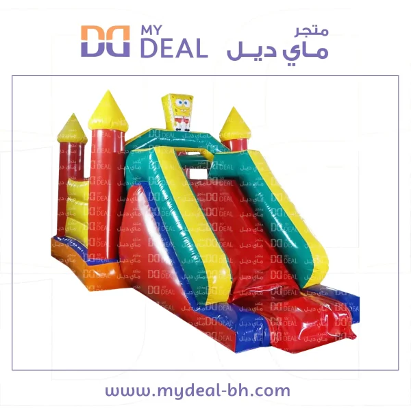 ⁦نطيطة مع زحليقة شخصية سبونج بوب مع درج وسلم الطول 5.50 متر العرض 3.80 متر الارتفاع 3 متر⁩ - الصورة ⁦5⁩
