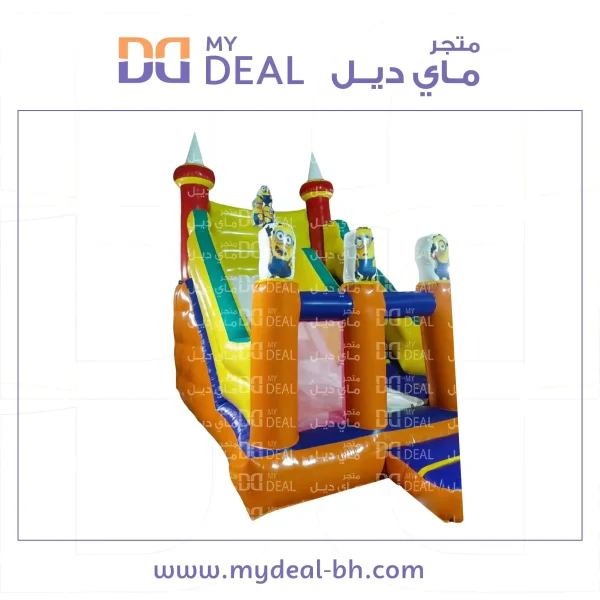 ⁦زحليقة هوائية مع نطيطة شخصية المينيونز ودرج وشبك حماية وبوابة 6.20* 4* 5 متر⁩ - الصورة ⁦3⁩