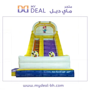 زحليقة هوائية شخصية ميكي ماوس مع مظلة علوية وسلم وجدار ودرج 7* 4.5* 7 متر