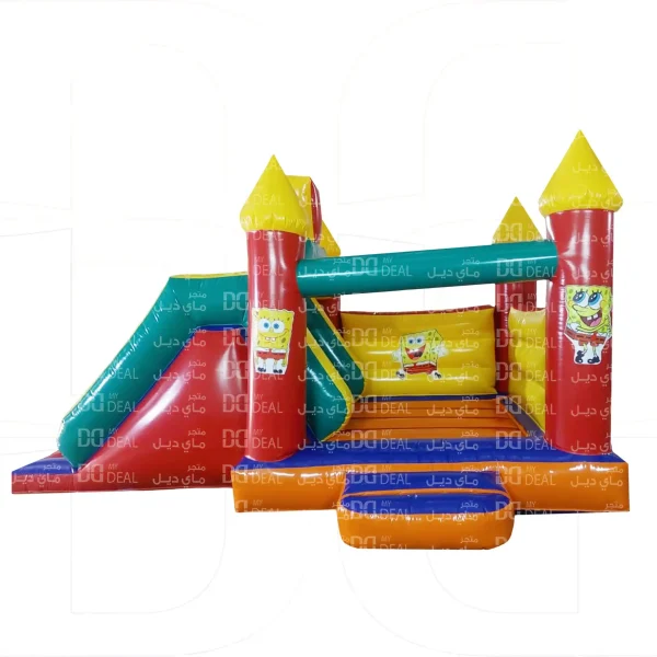 ⁦نطيطة مع زحليقة شخصية سبونج بوب مع درج وسلم الطول 5.50 متر العرض 3.80 متر الارتفاع 3 متر⁩ - الصورة ⁦2⁩