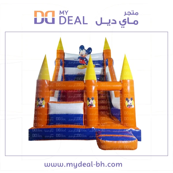 زحليقه ميكي ماوس مع نطيطه ودرج وبوابة وجدار وسلم طول 5.70 متر عرض 3.60 متر ارتفاع 4.50متر