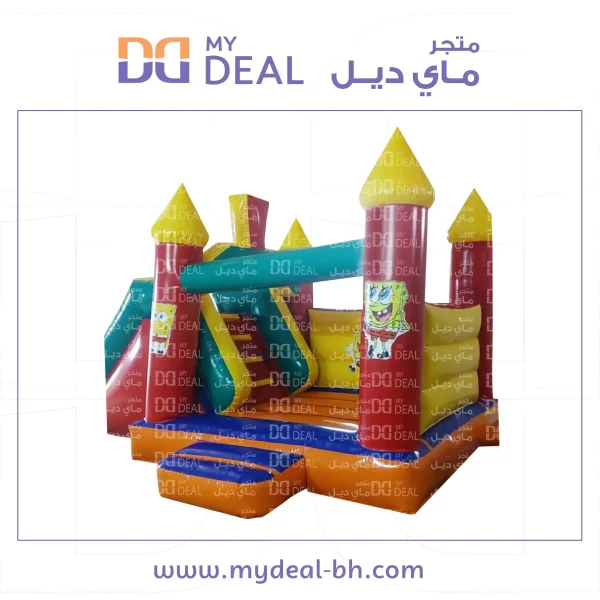 ⁦نطيطة مع زحليقة شخصية سبونج بوب مع درج وسلم الطول 5.50 متر العرض 3.80 متر الارتفاع 3 متر⁩ - الصورة ⁦9⁩