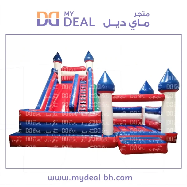 زحليقة هوائية مع نطيطة جانبية بسلم ومساكات لليد 6.70*7*6 متر