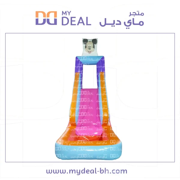 زحليقة مع سلم وحوض مائي شخصية ميكي ماوس الكرتونية طول ٦.٩٠ متر عرض ٢.١٠ متر ارتفاع ٥ متر