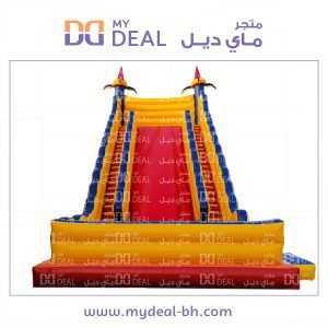 زحليقة هوائية كبيرة بسلمين وجدار ودرج وبوابة الطول 10 متر العرض 6.6 متر الإرتفاع 10 متر