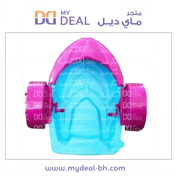 قارب مائي بلاستيك يدوي مع بدالات تجديف مقاس ضخم لون أزرق و بنسفجي الطول 1.30 م والعرض 1.10 م