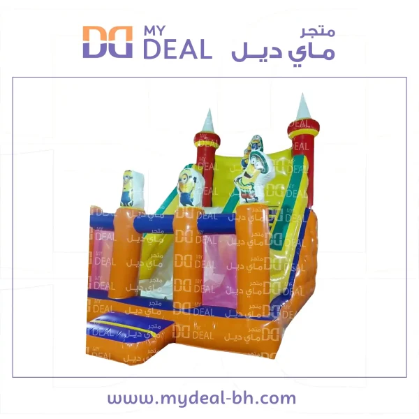 ⁦زحليقة هوائية مع نطيطة شخصية المينيونز ودرج وشبك حماية وبوابة 6.20* 4* 5 متر⁩ - الصورة ⁦5⁩
