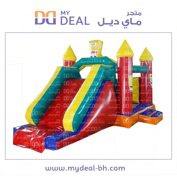 ⁦نطيطة مع زحليقة شخصية سبونج بوب مع درج وسلم الطول 5.50 متر العرض 3.80 متر الارتفاع 3 متر⁩ - الصورة ⁦7⁩