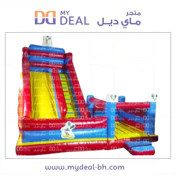 ⁦زحليقة هوائية مع نطيطة شخصية ميكي ماوس وبوابة ودرج وجدار امامي 7.70*7*7 متر⁩ - الصورة ⁦3⁩