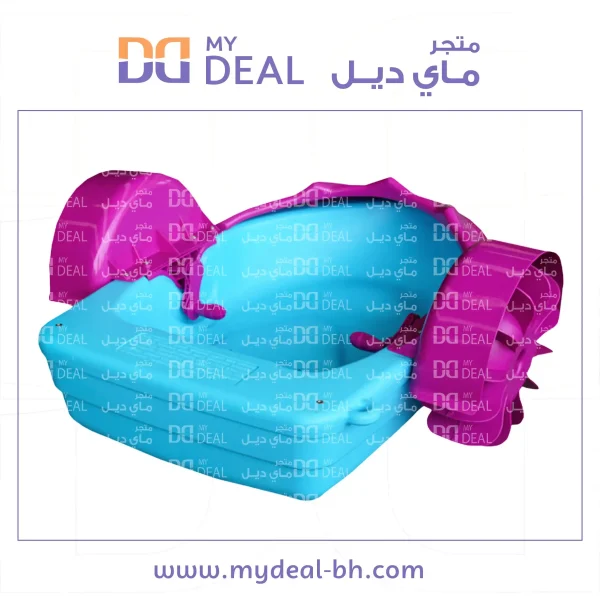 ⁦قارب مائي بلاستيك يدوي مع بدالات تجديف مقاس ضخم لون أزرق و بنسفجي الطول 1.30 م والعرض 1.10 م⁩ - الصورة ⁦5⁩
