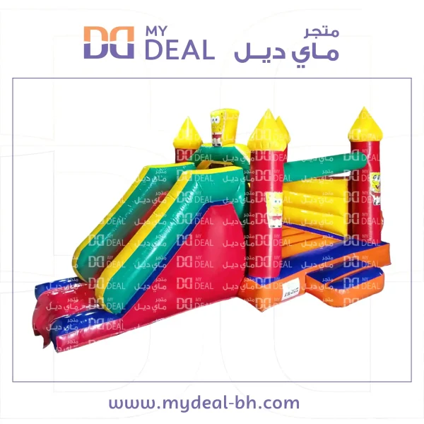 ⁦نطيطة مع زحليقة شخصية سبونج بوب مع درج وسلم الطول 5.50 متر العرض 3.80 متر الارتفاع 3 متر⁩ - الصورة ⁦13⁩
