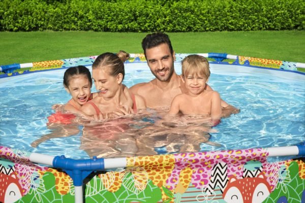 مسبح اعمدة دائري ملون دب الغابة 274×274×66سم يتسع 5 اشخاص سعة 3,221 لتر - Image 4