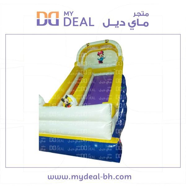 ⁦زحليقة هوائية شخصية ميكي ماوس مع مظلة علوية وسلم وجدار ودرج 7* 4.5* 7 متر⁩ - الصورة ⁦5⁩
