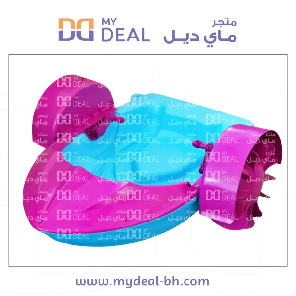 ⁦قارب مائي بلاستيك يدوي مع بدالات تجديف مقاس ضخم لون أزرق و بنسفجي الطول 1.30 م والعرض 1.10 م⁩ - الصورة ⁦3⁩
