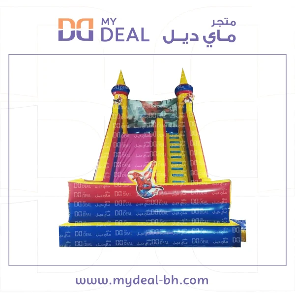 زحليقة هوائية ونطيطة شخصية سبايدر مان وبوابة وجدار ودرج 7*4.50* 7 متر