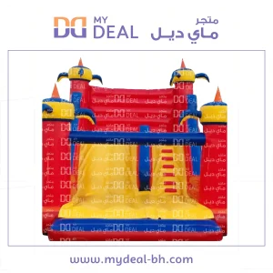 زحليقة هوائية ونطيطة مع درج وأعمدة مشجرة طول 8 متر عرض 5 متر ارتفاع 6 متر